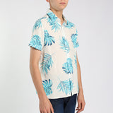 BOYS MODA WHITE FLORAL S/S VISCOSE SHIRT