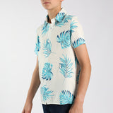 BOYS MODA WHITE FLORAL S/S VISCOSE SHIRT