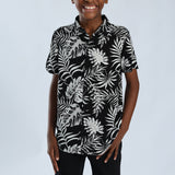 BOYS MODA BLACK FLORAL S/S VISCOSE SHIRT