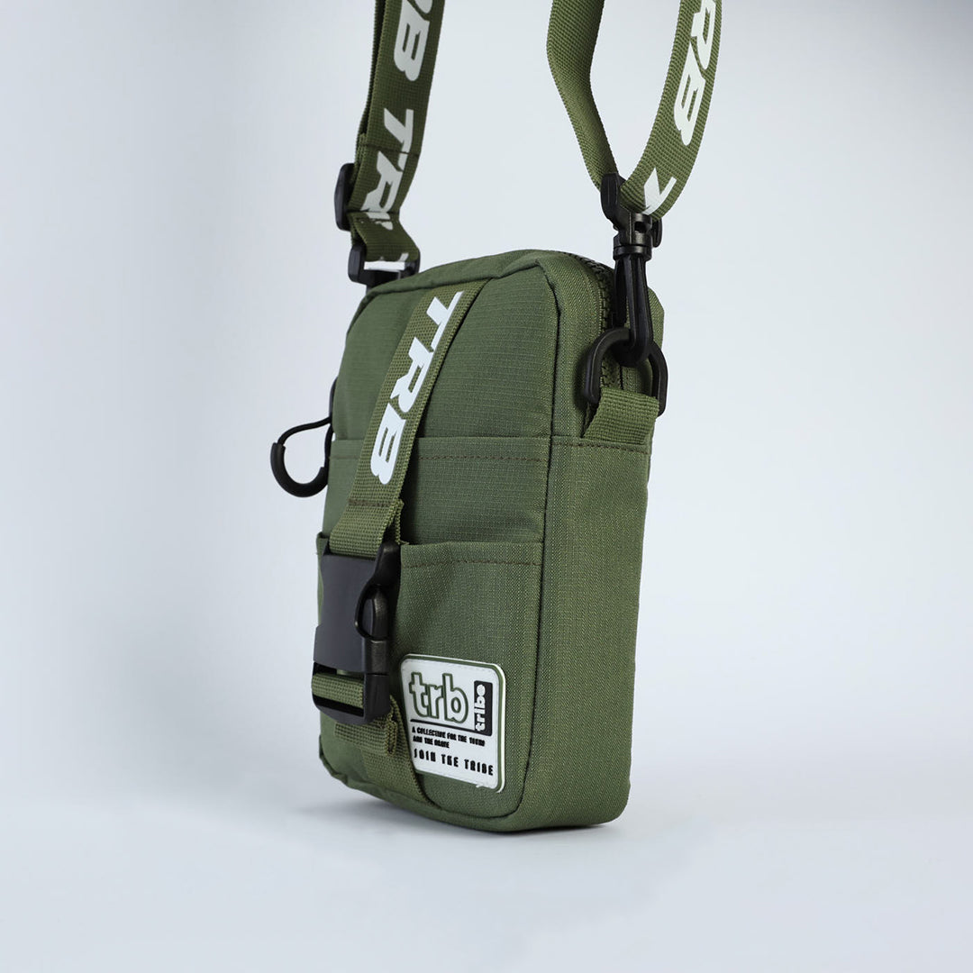 Ripstop Nylon Crossbody Bag.White Trb Print.