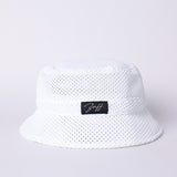 Netting Bucket Hat.Woven Badge Detail.