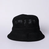 Netting Bucket Hat.Woven Badge Detail.