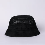 Netting Bucket Hat.Woven Badge Detail.