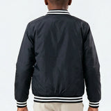 BLACK LONG SLEEVE BASEBALL JACKET