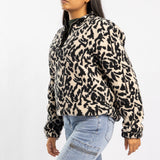 ANIMAL PRINTED SWEATER 3/4 ZIP