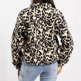 ANIMAL PRINTED SWEATER 3/4 ZIP