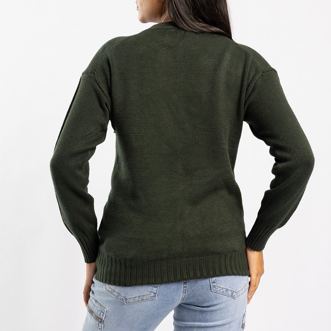 OLIVE JERSEY WITH PIN TUCK DETAIL