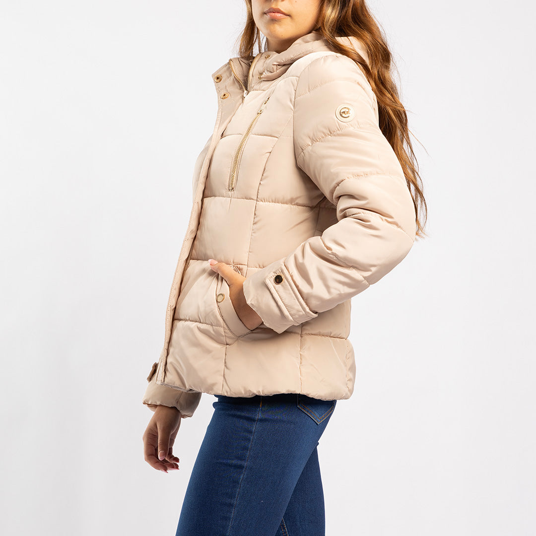 STONE JACKET WITH HOOD DETAIL