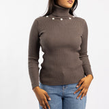 GREY LONG SLEEVE POLO NECK JERSEY
