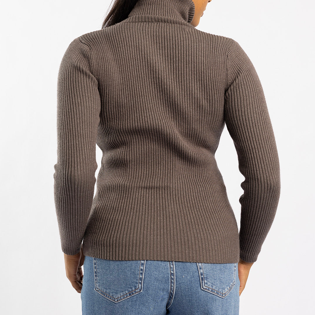 GREY LONG SLEEVE POLO NECK JERSEY