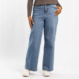 BLUE DENIM WIDE LEG JEAN