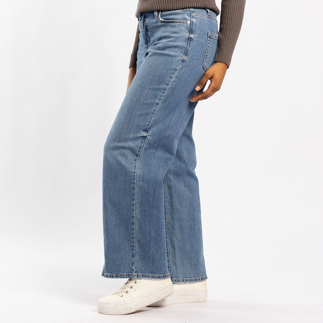 BLUE DENIM WIDE LEG JEAN