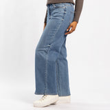 BLUE DENIM WIDE LEG JEAN