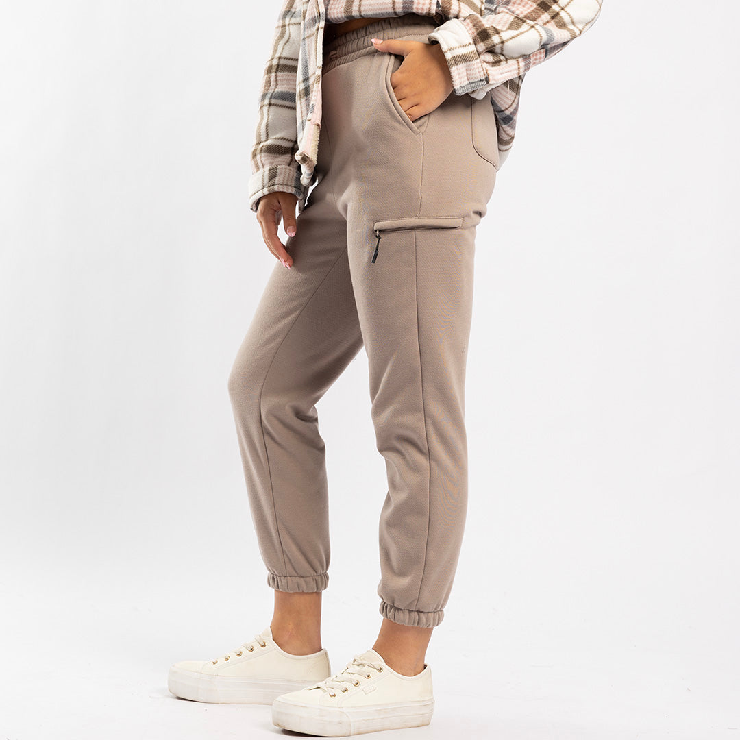 KHAKI CARGO JOGGER WITH INNER FUR