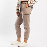 KHAKI CARGO JOGGER WITH INNER FUR