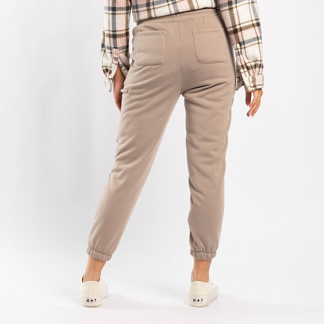 KHAKI CARGO JOGGER WITH INNER FUR