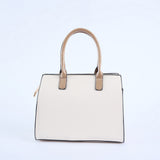 Crosshatch Handbag.Patent Belt Detail.