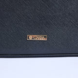 Crosshatch Handbag.Patent Belt Detail.