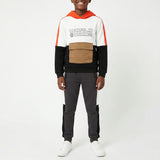 WHITE/ORANGE LONG SLEEVE HOODED SWEATER