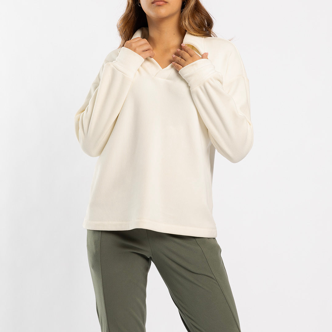 CREAM BRUSHED SWEATER