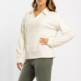 CREAM BRUSHED SWEATER