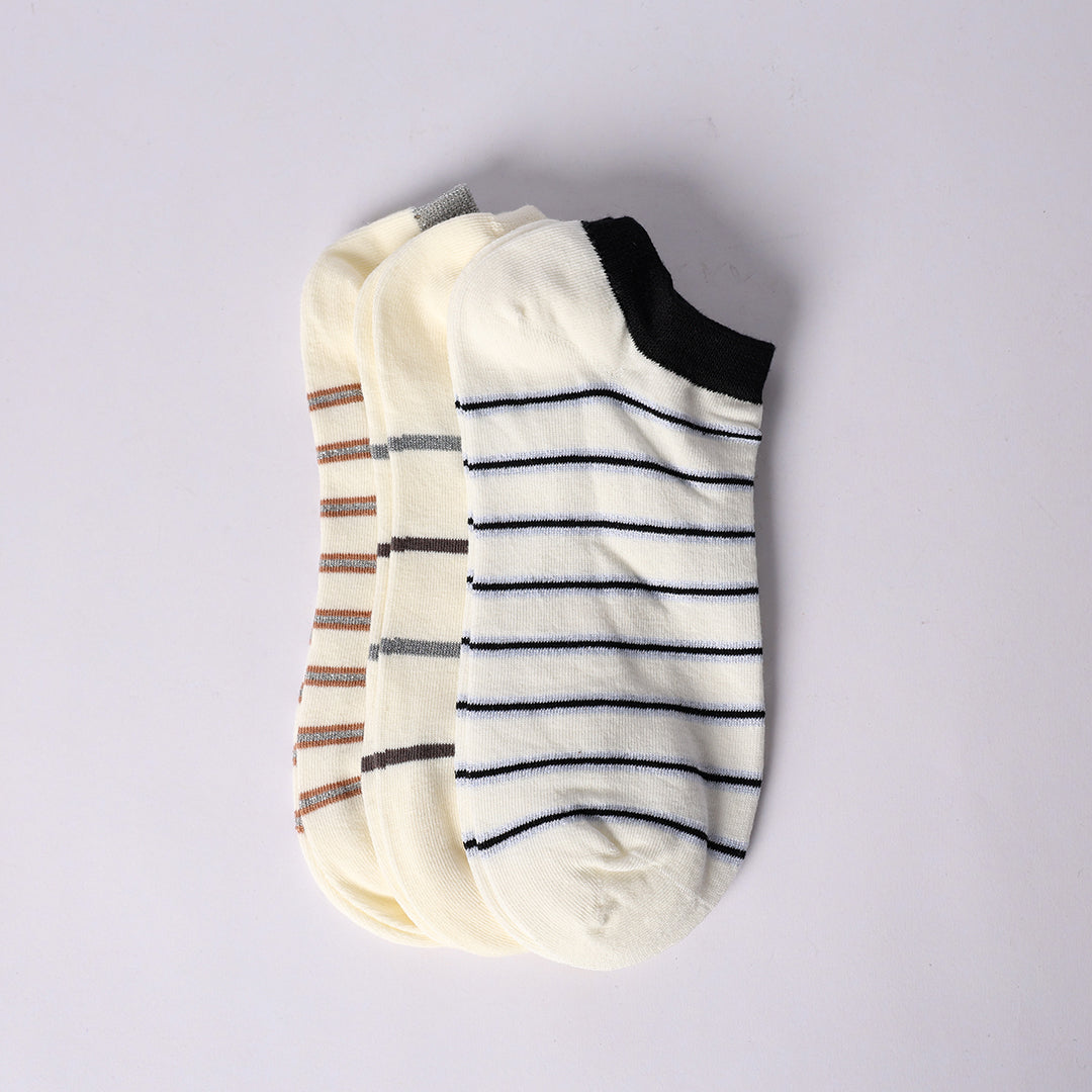 Stripe Metallic 3 Pack Secret Socks.