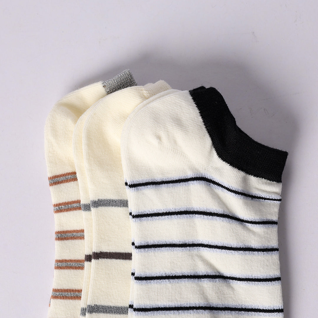Stripe Metallic 3 Pack Secret Socks.