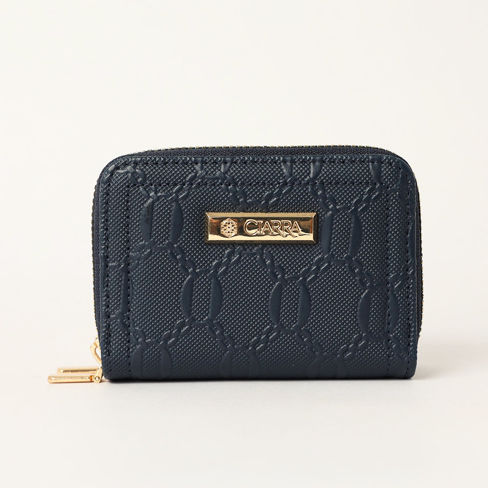 Chain Pu Double Zip Around Card Holder.