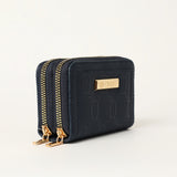 Chain Pu Double Zip Around Card Holder.