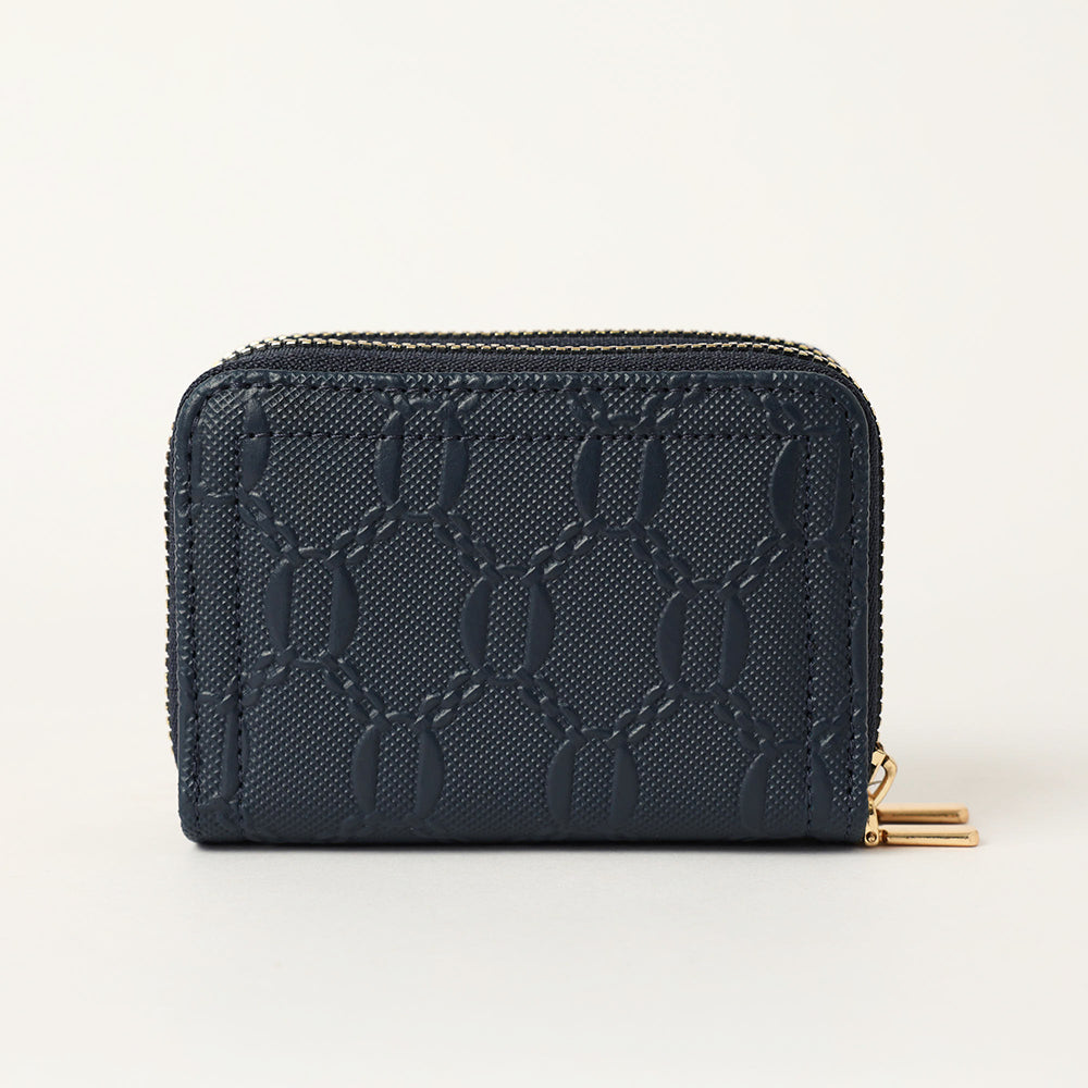 Chain Pu Double Zip Around Card Holder.