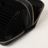 Chain Pu Double Zip Around Card Holder.