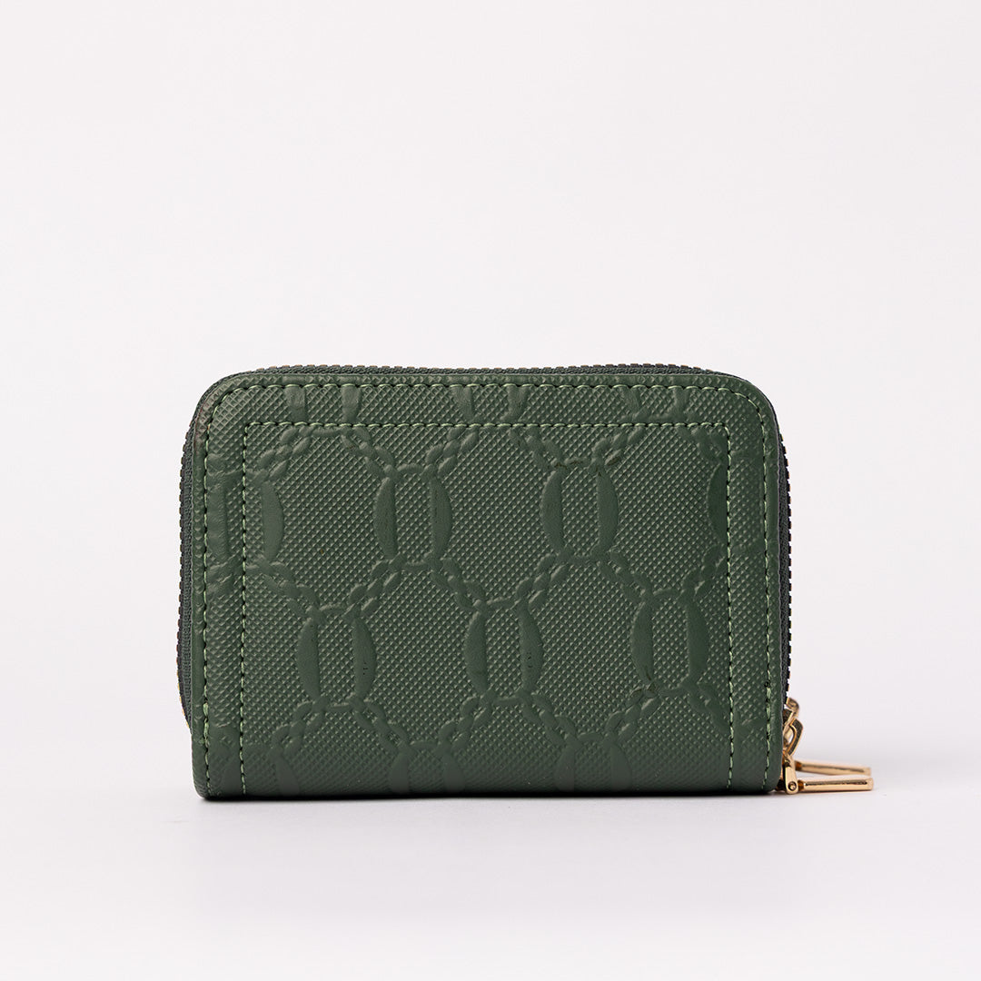 Chain Pu Double Zip Around Card Holder.