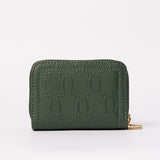 Chain Pu Double Zip Around Card Holder.