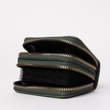 Chain Pu Double Zip Around Card Holder.