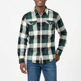 MENS GREEN CHECK LONG SLEEVE SHACKET