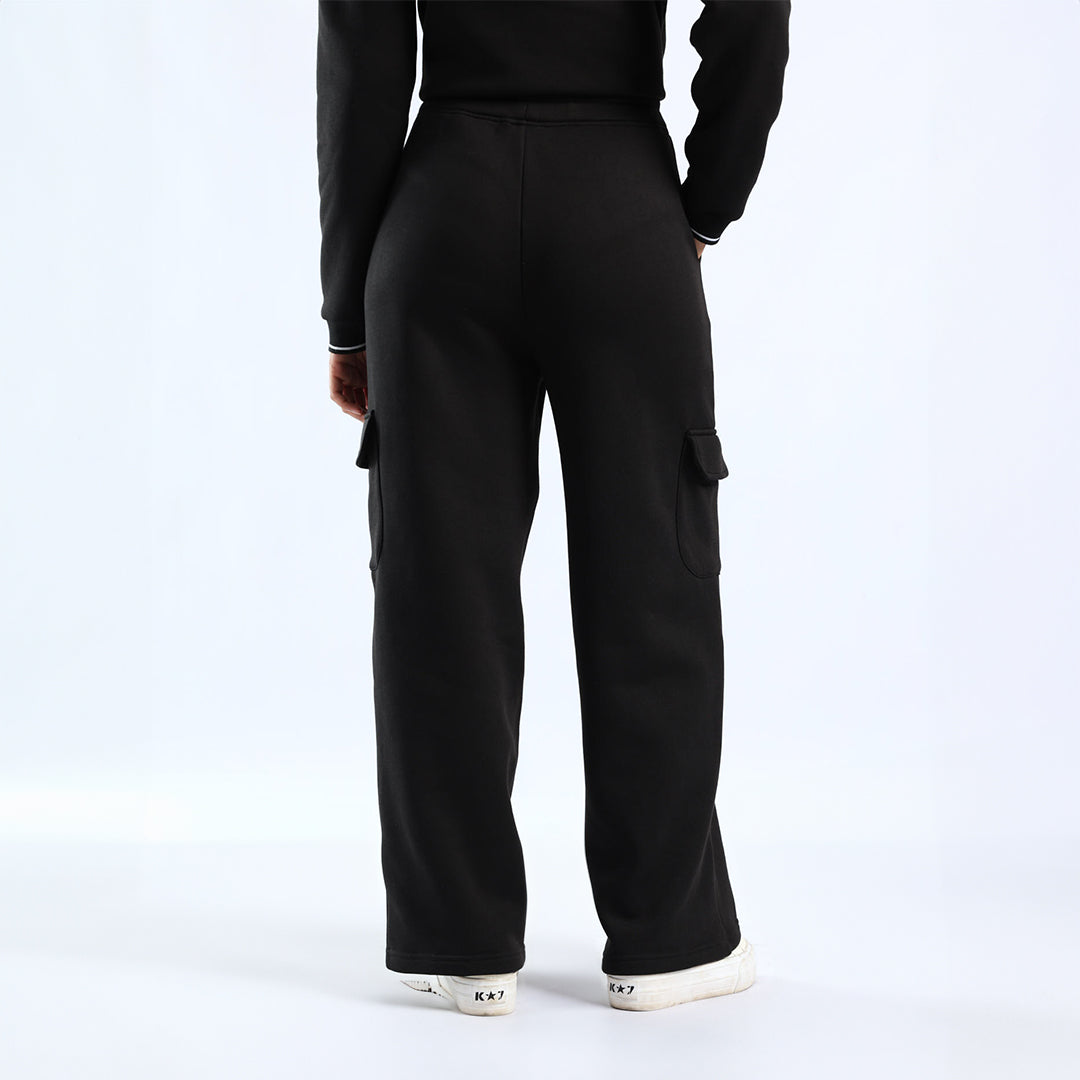 Black Cargo Wide Leg Pants