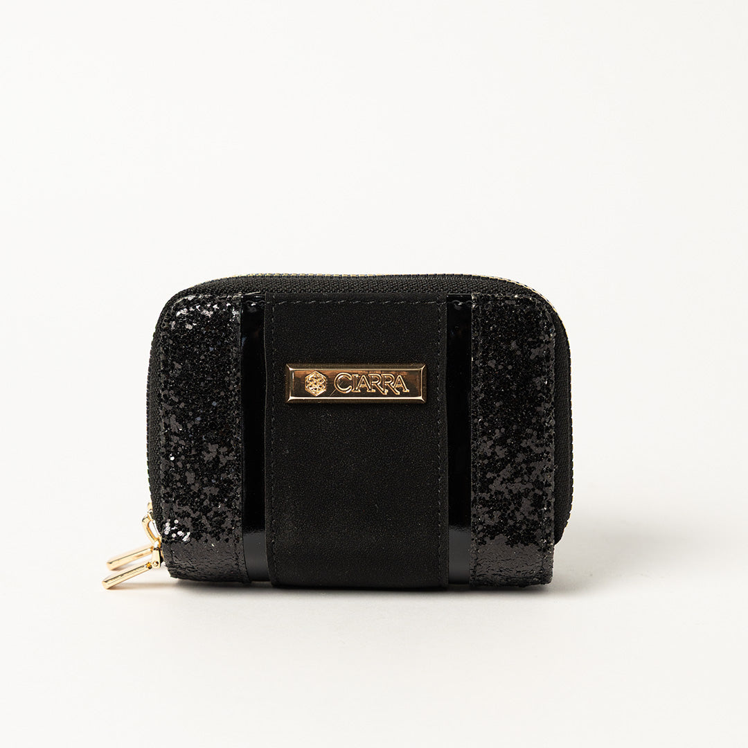 Glitter Double Zip Around Purse.