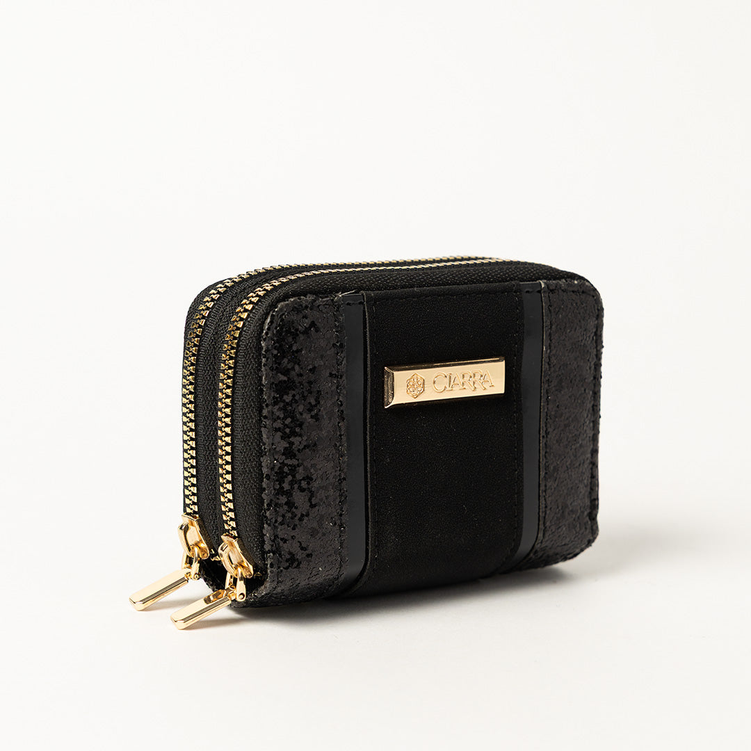 Glitter Double Zip Around Purse.