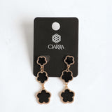 Drop Earrings With Floral Pendant Detail.