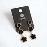 Drop Earrings With Floral Pendant Detail.
