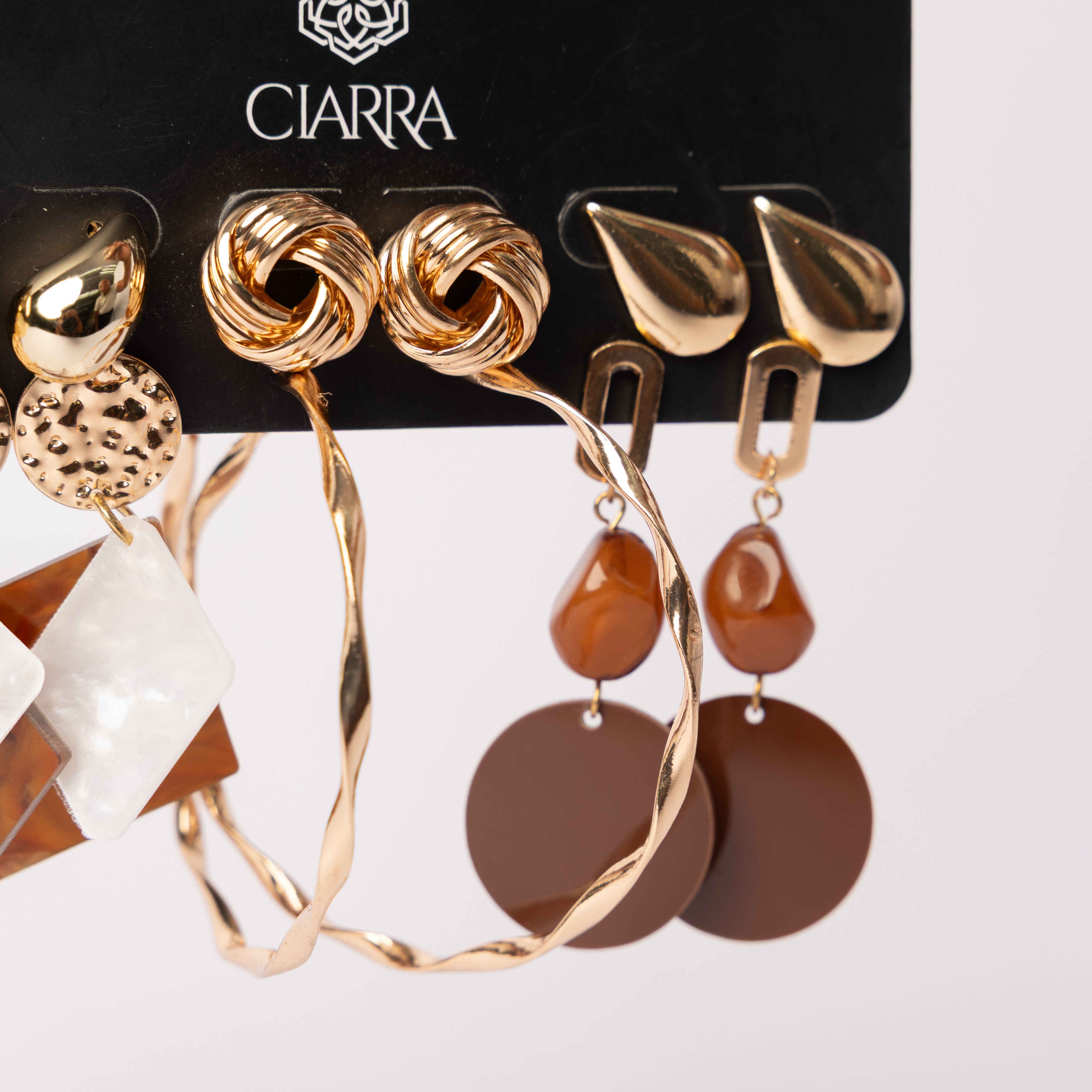 6 Pack Textured Earring Set.