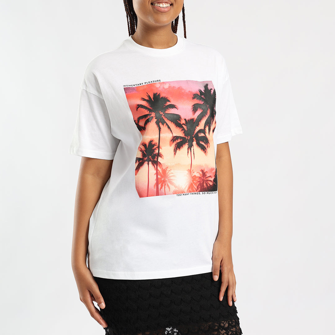 Ladies White Oversized T-Shirt NOVA Fashion Fusion