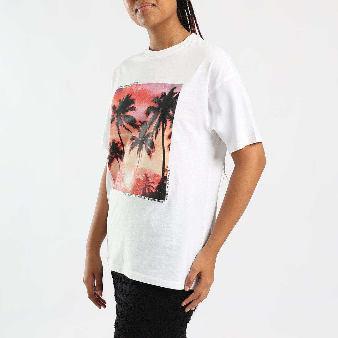 Ladies White Oversized T-Shirt NOVA Fashion Fusion