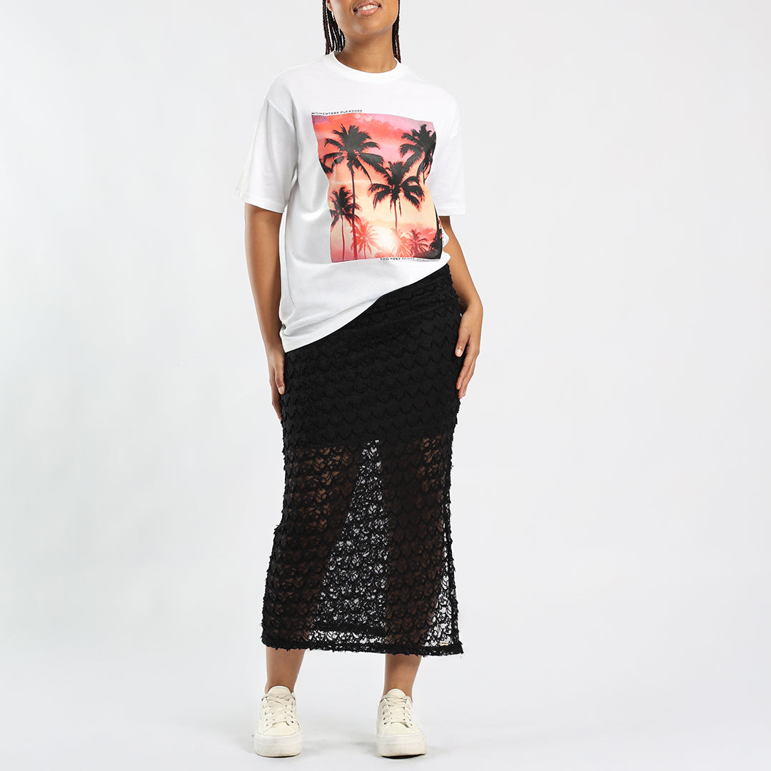 Ladies White Oversized T-Shirt NOVA Fashion Fusion