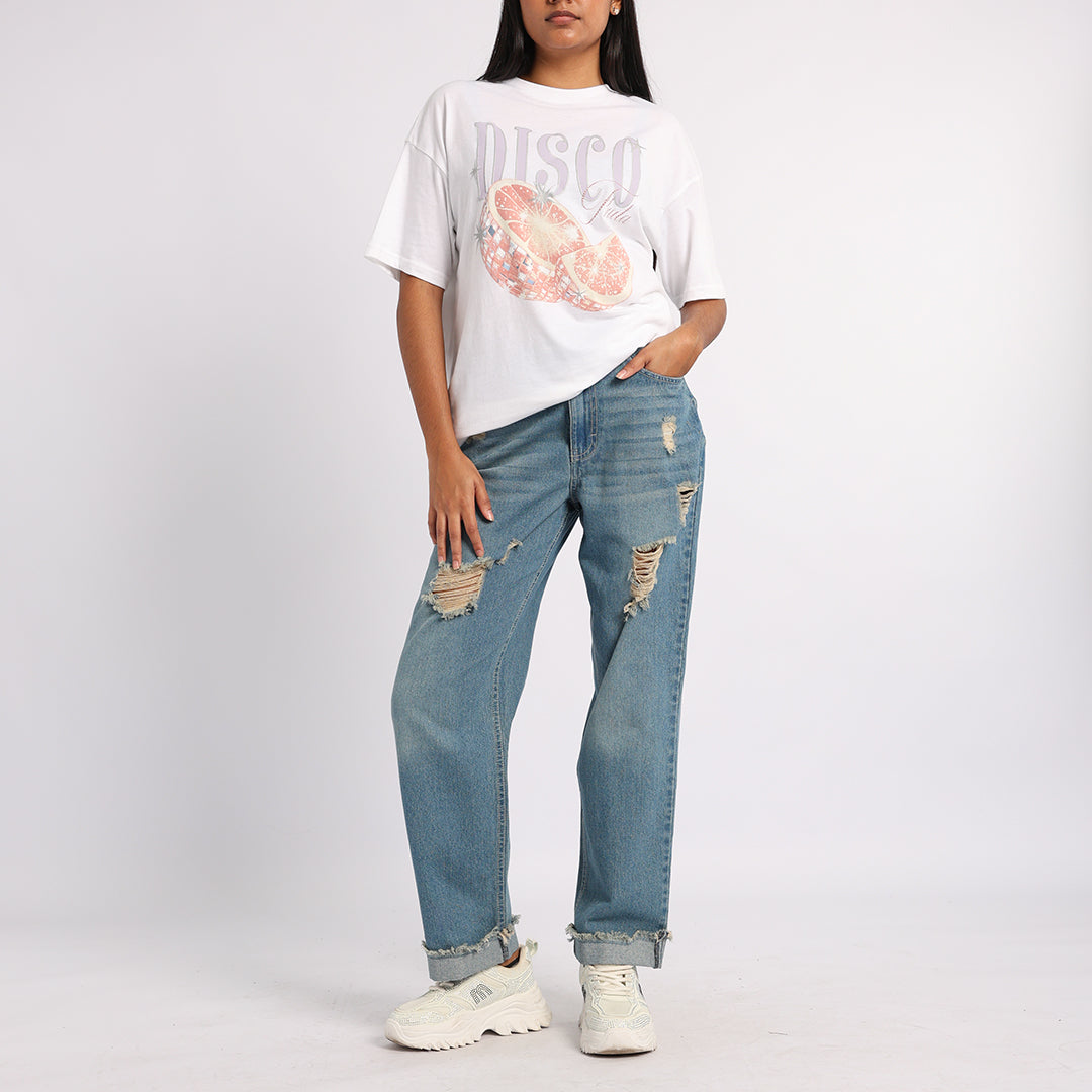 Ladies White Oversized T-Shirt