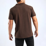 MENS MODA CHOCOLATE WAFFLE TEXTURED S/S GOLFER