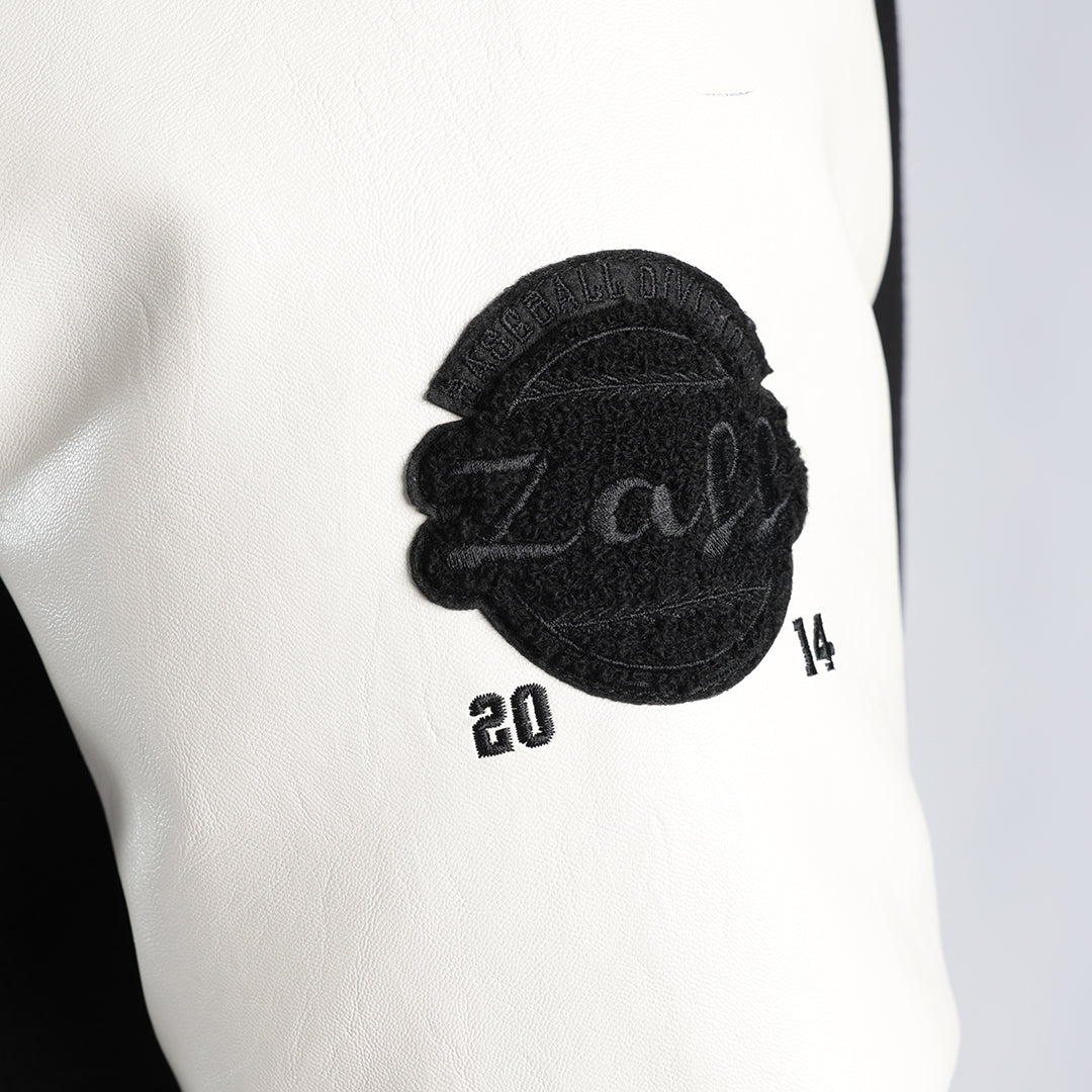 MENS ZAFF BLACK/STONE BASEBALL JACKET