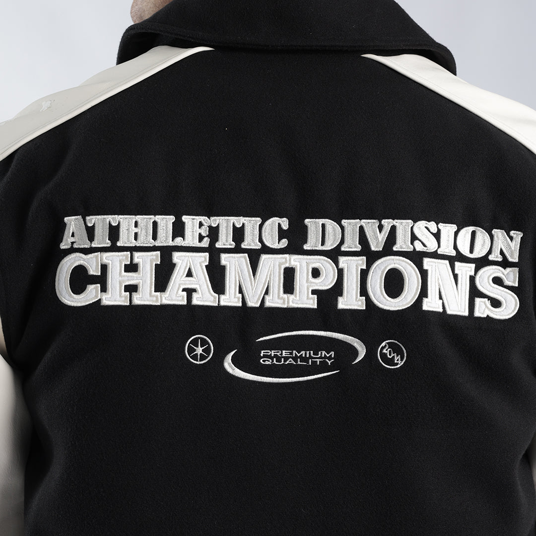 MENS ZAFF BLACK/STONE BASEBALL JACKET
