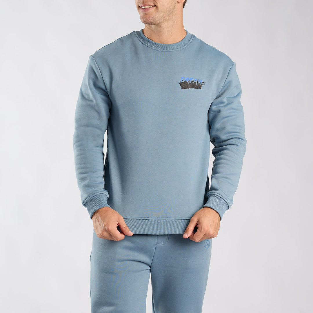 Steel Blue Graphic Sweater