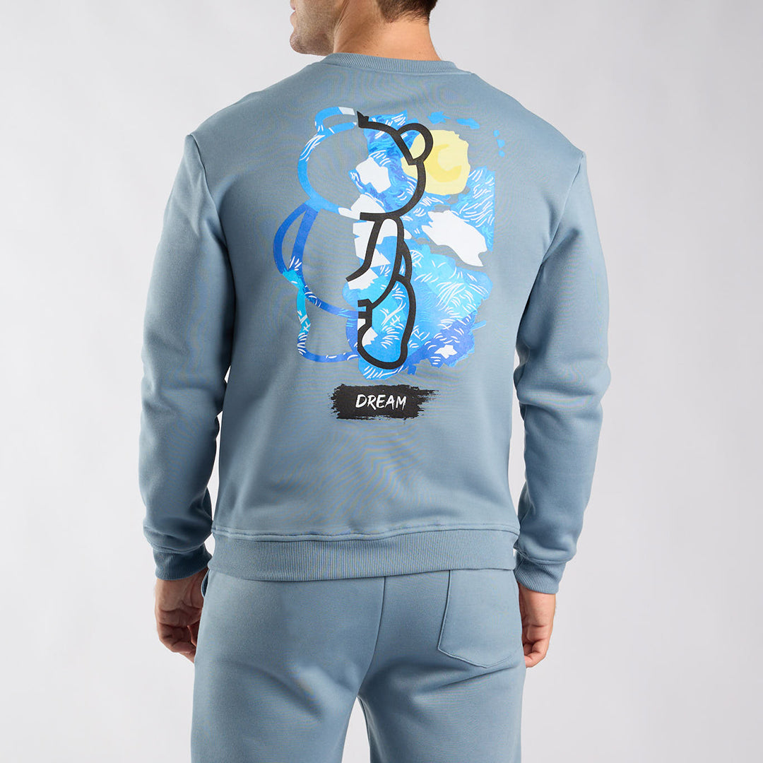 Steel Blue Graphic Sweater